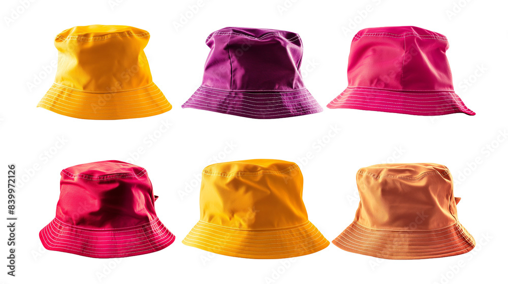 set of colorful hats isolated set of colorful hats isolated