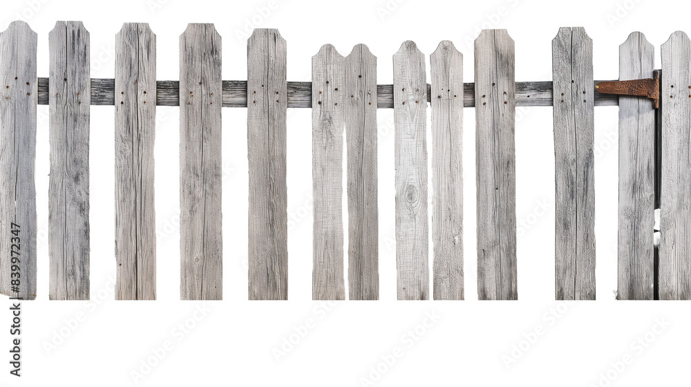Wooden white washed rustic board wood fence gate on transparent background Wooden white washed rustic board wood fence gate on transparent background
