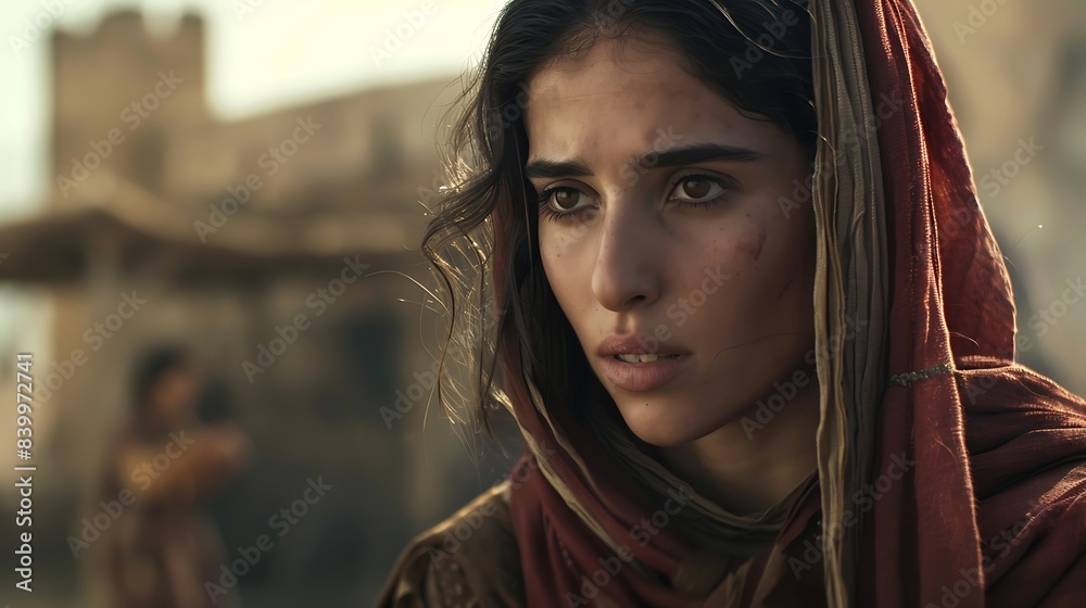 portrait of a person. Widow Ruth, biblical character. Bible portrait of a person. Widow Ruth, biblical character. Bible