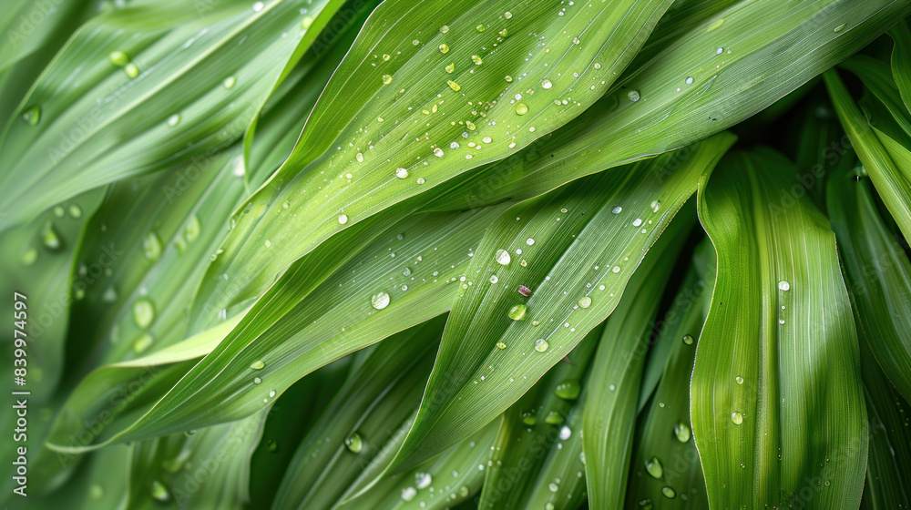 Refreshing background imagery: close-up of vibrant green corn leaves Refreshing background imagery: close-up of vibrant green corn leaves