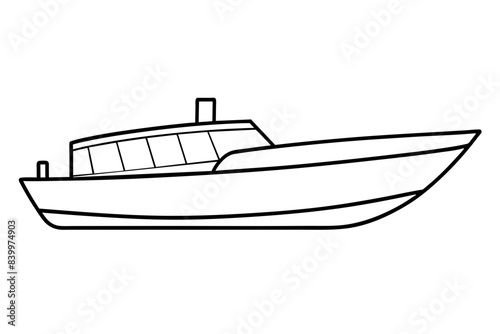  simple boat line art vector silhouette © Jutish