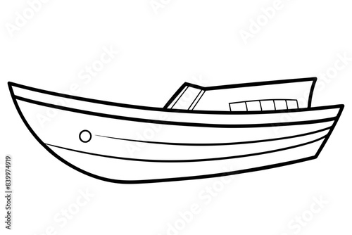  simple boat line art vector silhouette