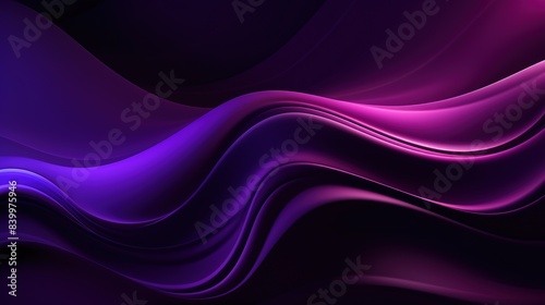Purple grainy gradient wave abstract shape black background