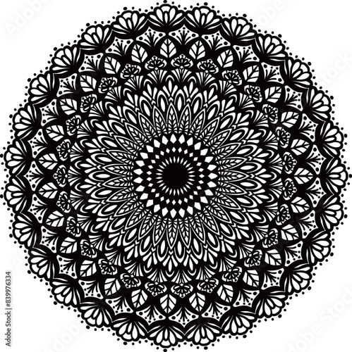 Detailed Pattern Mandala Clip Art . Incorporate intricate patterns into your work with this detailed mandala clip art. Perfect for enhancing any artistic or digital project.