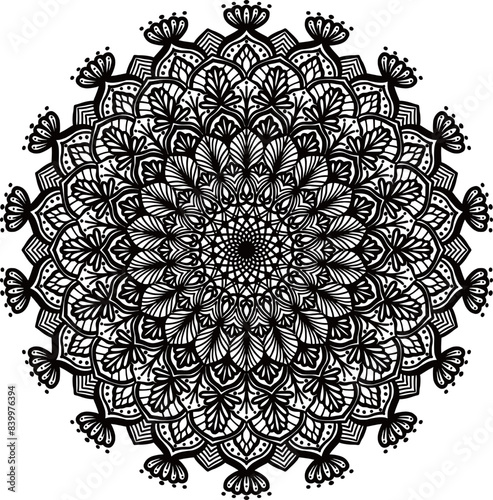 Decorative Floral Mandala Clip Art. Make your designs stand out with this decorative floral mandala clip art. Ideal for adding a touch of elegance to any creative project.