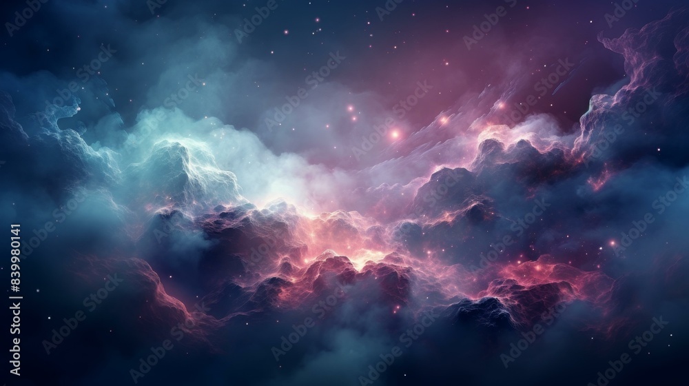 Explore the mesmerizing beauty of a space nebula with intricate textures and vibrant colors in this detailed flat illustration. Explore the mesmerizing beauty of a space nebula with intricate textures and vibrant colors in this detailed flat illustration.