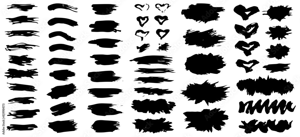 Set of black paint, ink brush strokes.Vector illustration Set of black paint, ink brush strokes.Vector illustration