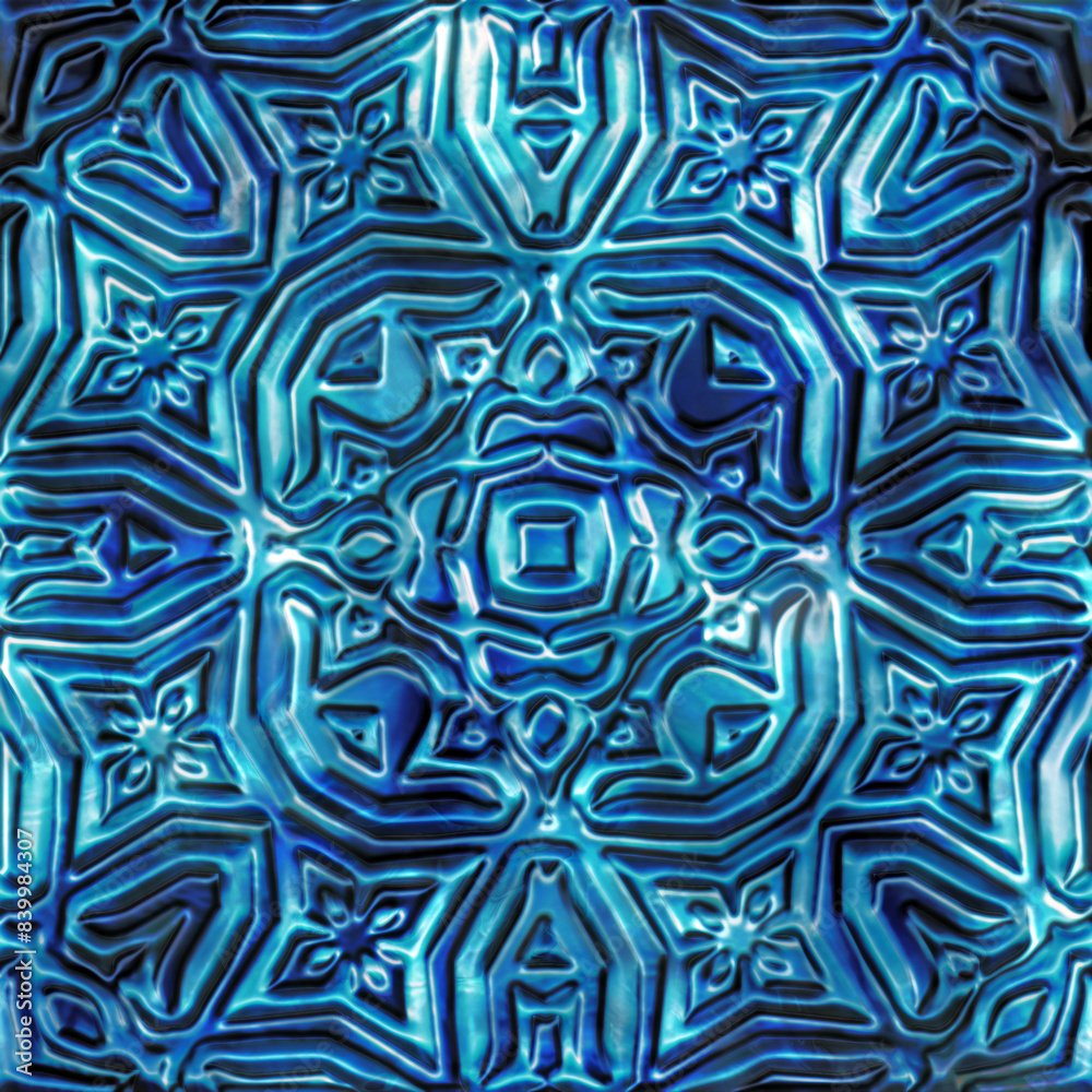 In-depth engraving pattern on shiny blue metal sheet. Etchings modern abstract art. Bas - relief panels. Wallpaper in techno style. Decorative 3d panel. Metallic background. Illustration In-depth engraving pattern on shiny blue metal sheet. Etchings modern abstract art. Bas - relief panels. Wallpaper in techno style. Decorative 3d panel. Metallic background. Illustration
