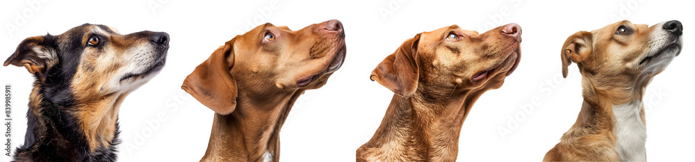 custom made wallpaper toronto digitalCollection of Dogs with tilting head on transparent background. Closeup of dogs headshot