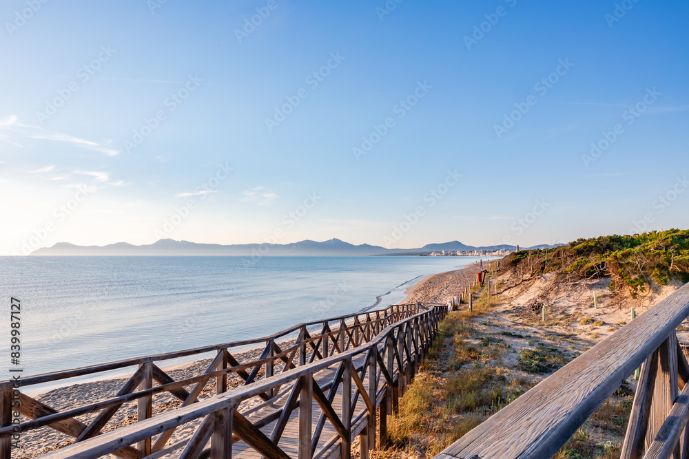 wooden bridge over the beach
