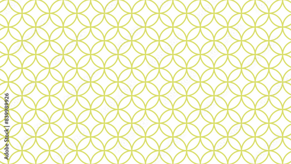 Fototapeta premium 七宝 背景 黄緑 和柄