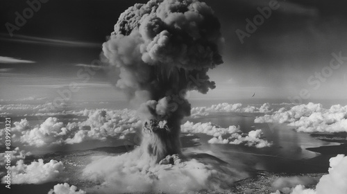 Zerstörung durch Atombombe Gedenktag Hiroshima 06. August Generative AI photo