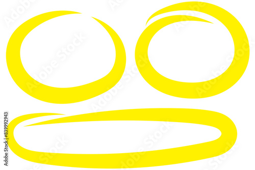 Hand-drawn shapes and lines - real highlighters. Red Vector set isolated on white background