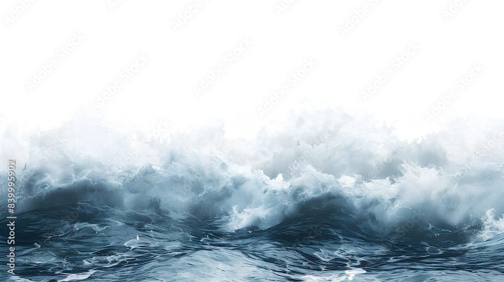 An ocean wave isolated on white background An ocean wave isolated on white background