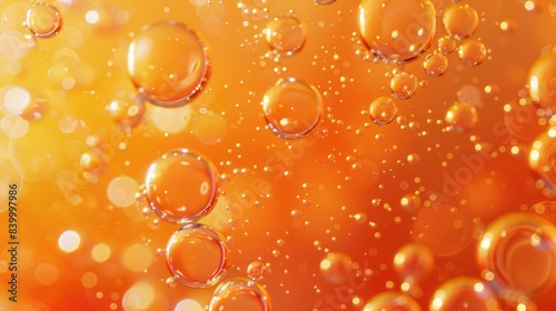 orange and yellow background with bubbles of oil, high resolution, close up. High quality photo