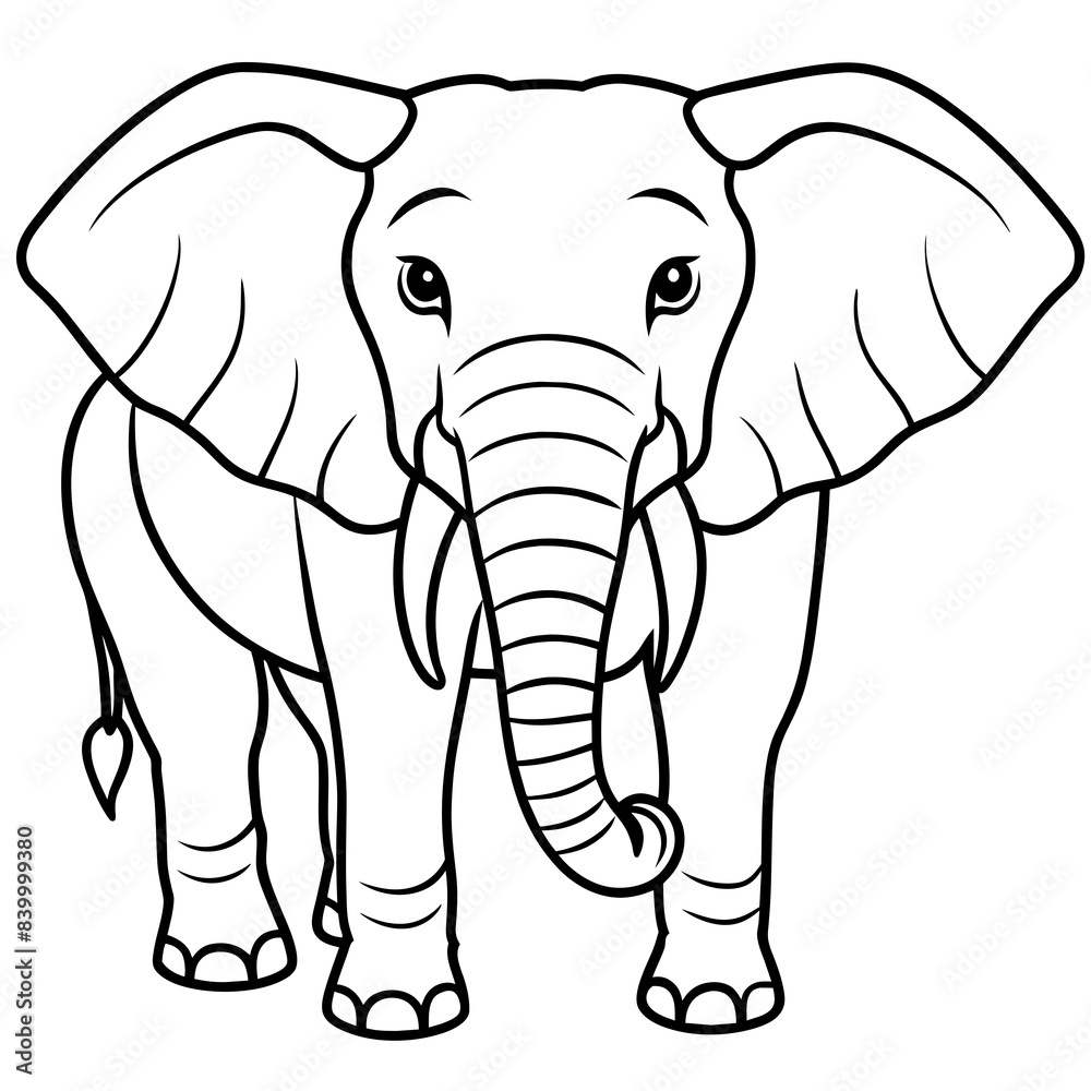 elephant line art vector illustration. elephant line art vector illustration.
