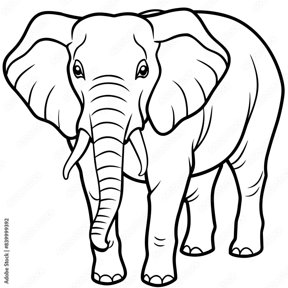 elephant line art vector illustration. elephant line art vector illustration.
