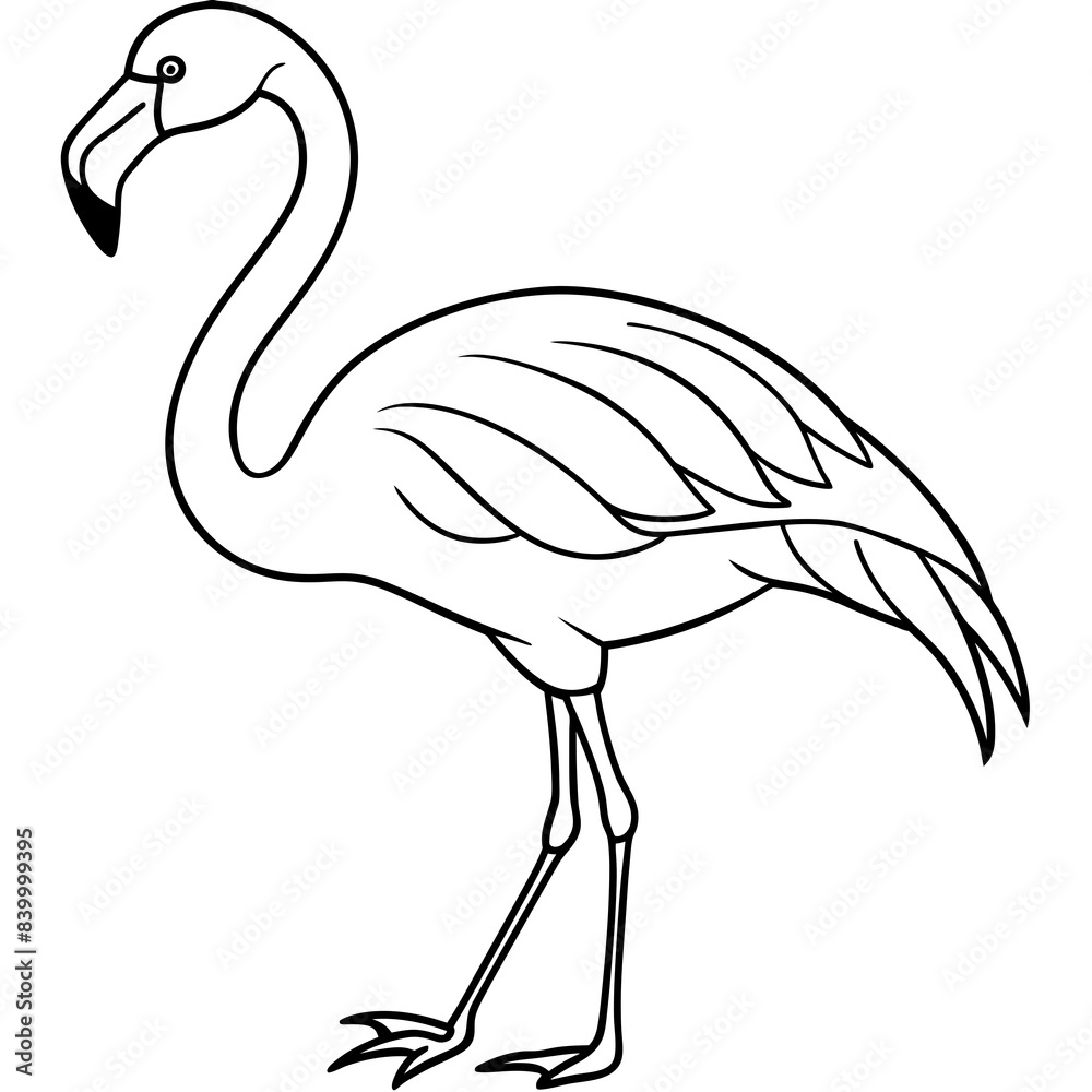 flamingo line art vector illustration. flamingo line art vector illustration.