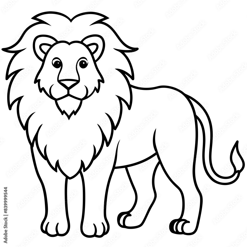 lion line art vector illustration. lion line art vector illustration.