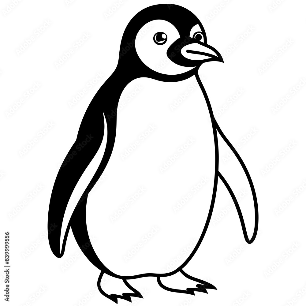Fototapeta premium penguin line art vector illustration.
