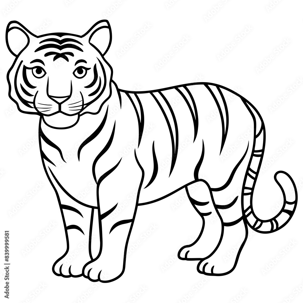 tiger line art vector illustration. tiger line art vector illustration.