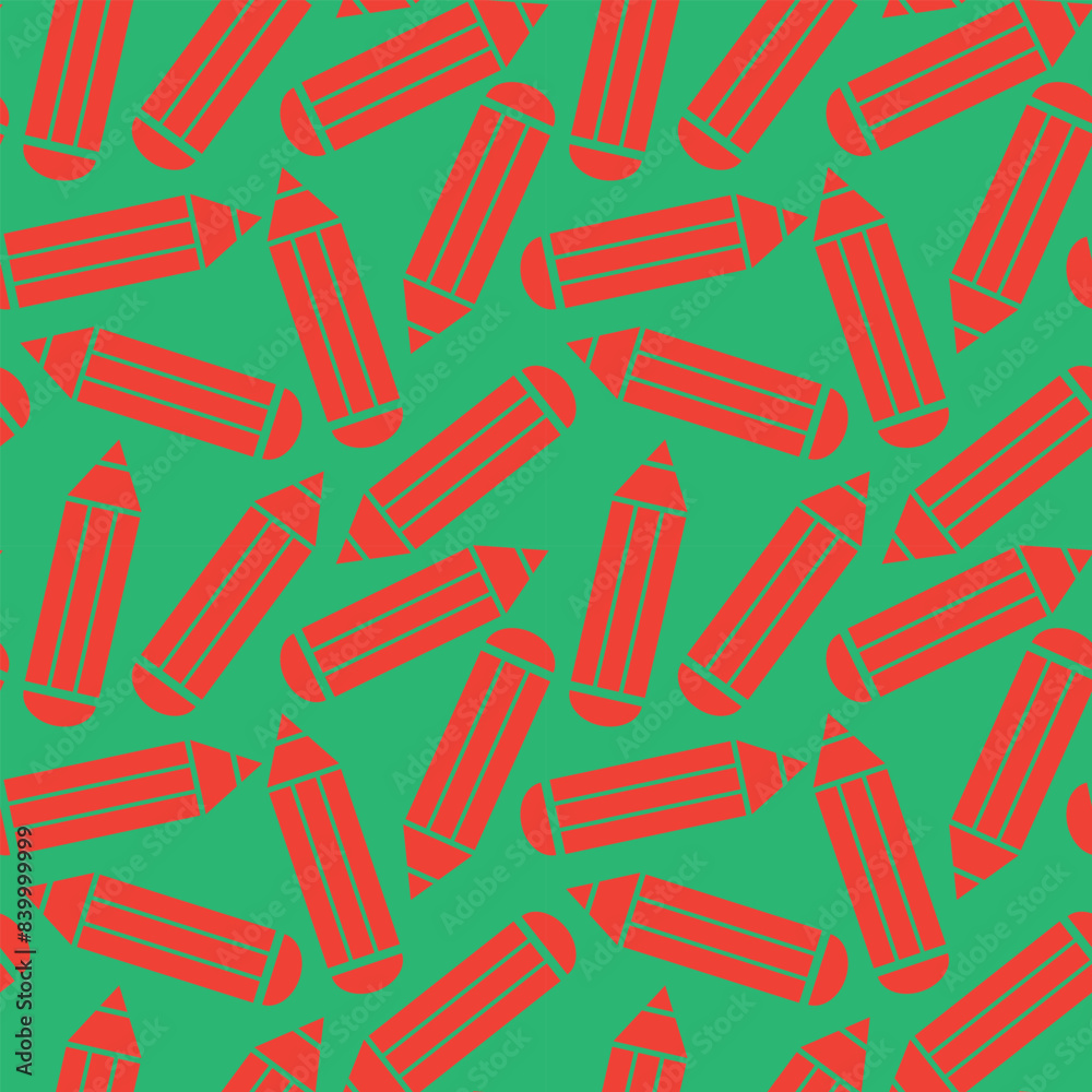 Colourful Pencils Seamless Pattern Design Colourful Pencils Seamless Pattern Design