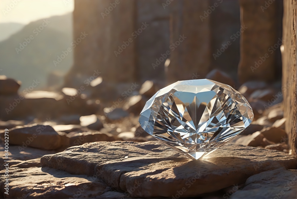 Obraz premium Crystal Clear: A Rendering of a Giant Diamond