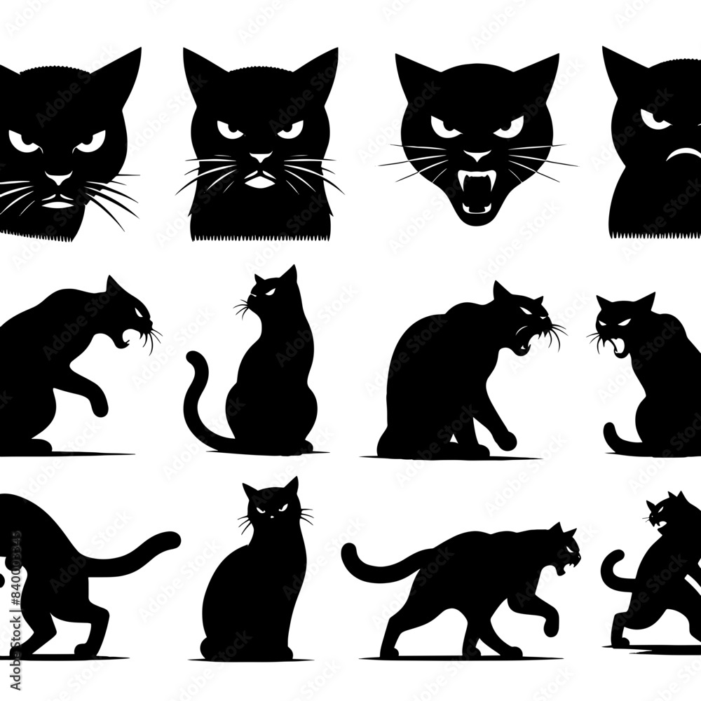 simple silhouette of cat on a white background vector simple silhouette of cat on a white background vector