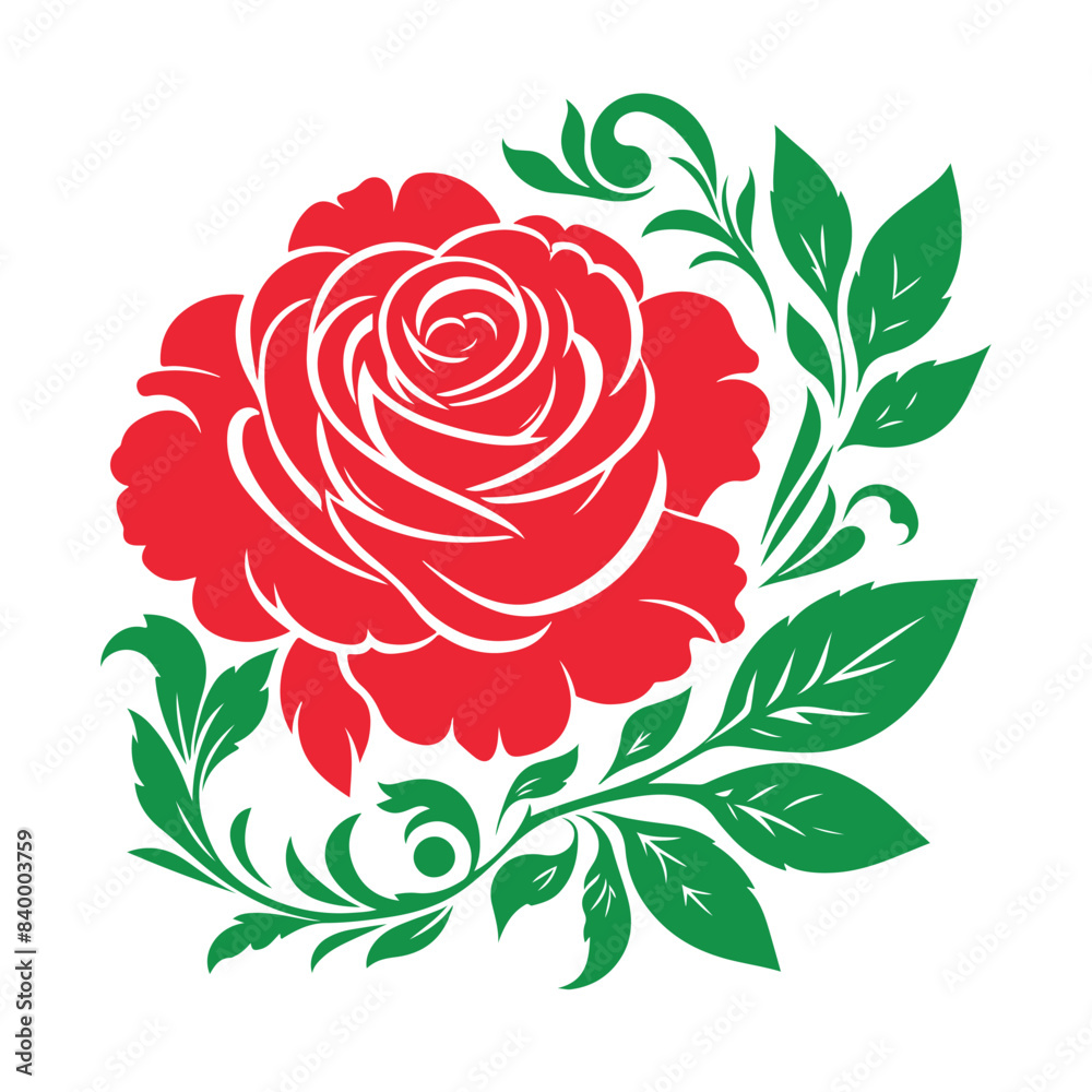 Rose silhouette Clip art isolated vector illustration on white background Rose silhouette Clip art isolated vector illustration on white background