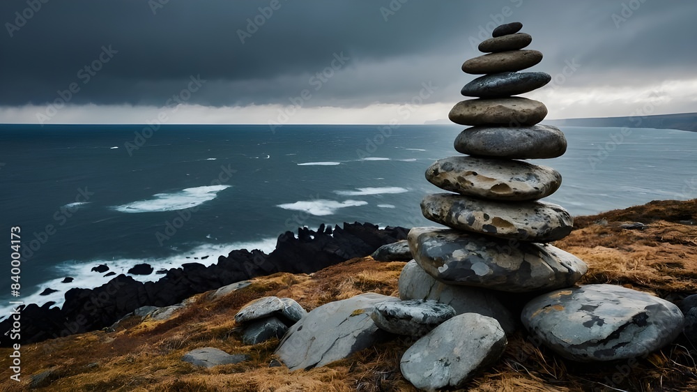 Fototapeta premium Captivating Twilight: Beauty Unveiled on the Rocky Seashore