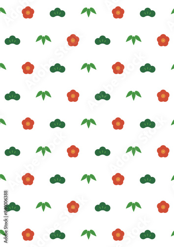 カラフルな松竹梅の背景素材