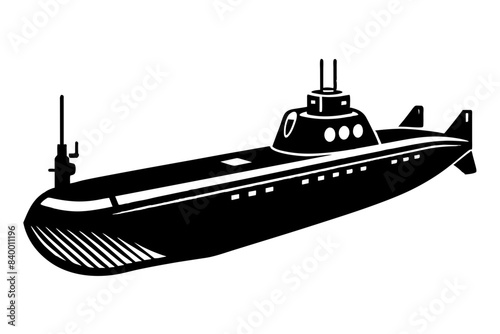 submarine silhouette vector illustration