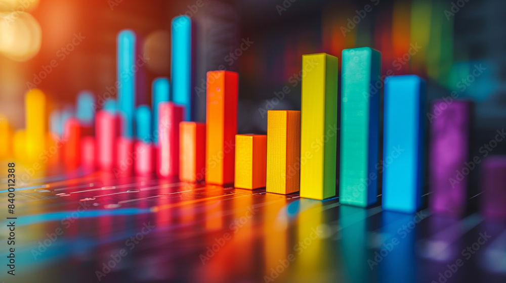 Colorful bar chart showing monthly sales results with X and Y axes and a legend describing categories Colorful bar chart showing monthly sales results with X and Y axes and a legend describing categories