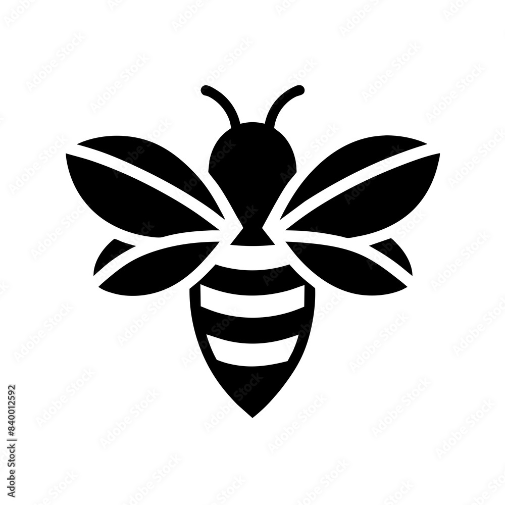 Honey bee logo design template with vector illustration. Flying honey bee icon symbol in line, flat, and color style. Vector illustration Honey bee logo design template with vector illustration. Flying honey bee icon symbol in line, flat, and color style. Vector illustration
