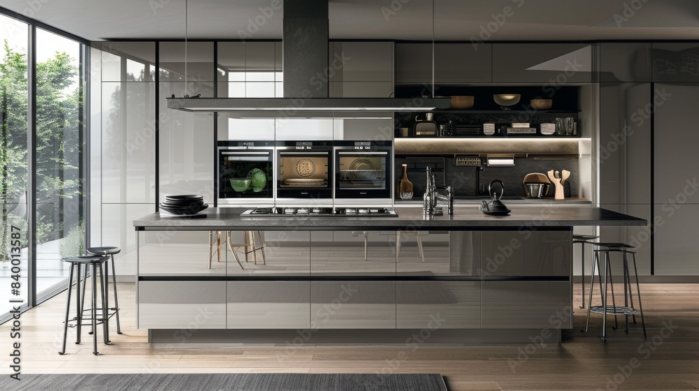 Luxury Living: Sleek and Stylish Modern Kitchen with High-End Appliances and Spacious Layout Luxury Living: Sleek and Stylish Modern Kitchen with High-End Appliances and Spacious Layout