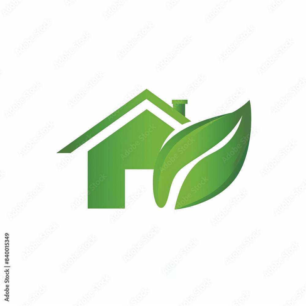 Eco-Friendly Home Logo on white background, Modern logo combines house with leaf, Concept of green living, eco-friendly housing, green construction, renewable energy, and sustainable living solutions. Eco-Friendly Home Logo on white background, Modern logo combines house with leaf, Concept of green living, eco-friendly housing, green construction, renewable energy, and sustainable living solutions.