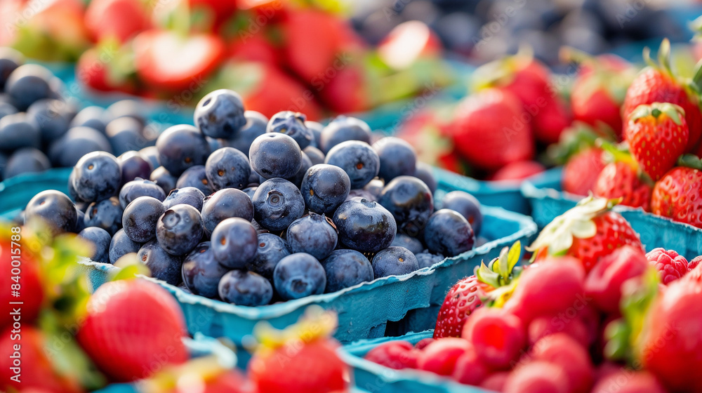 Overflowing baskets of juicy strawberries, raspberries, and blueberries create a picturesque market display.
Overflowing baskets of juicy strawberries, raspberries, and blueberries create a picturesque market display.