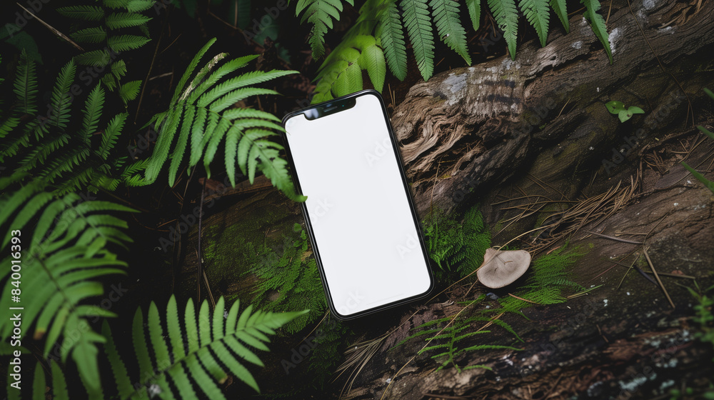 Device with blank white screen placed on organic textures, harmonizing with nature's beauty for a calming atmosphere.
Device with blank white screen placed on organic textures, harmonizing with nature's beauty for a calming atmosphere.