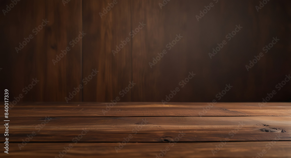 A close up shot of an empty wooden brown table in an isolated gradient background with a copy space, background A close up shot of an empty wooden brown table in an isolated gradient background with a copy space, background