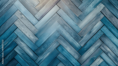 Elegant luxurious pastel blue parquet laminate vinyl floor with herringbone pattern  flooring rustic oak wooden - wood timber panel decor texture flooring wall background 