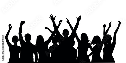 silhouette of dancing people. Vector illustration