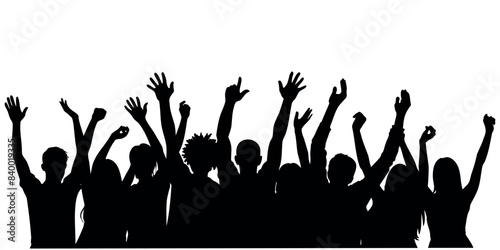 silhouette of dancing people. Vector illustration