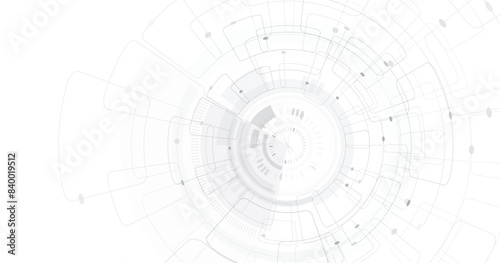 Abstract Digital electric circuit circle background.Image electric circuit on a white background.High-tech circuit board connection system concept.