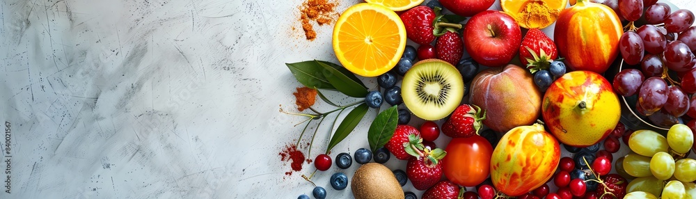 A highangle shot of a vibrant fruit platter featuring Australian fruits, with a modern kitchen island and stylish decor A highangle shot of a vibrant fruit platter featuring Australian fruits, with a modern kitchen island and stylish decor