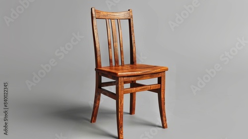 A Classical wooden chair alone on a gray background