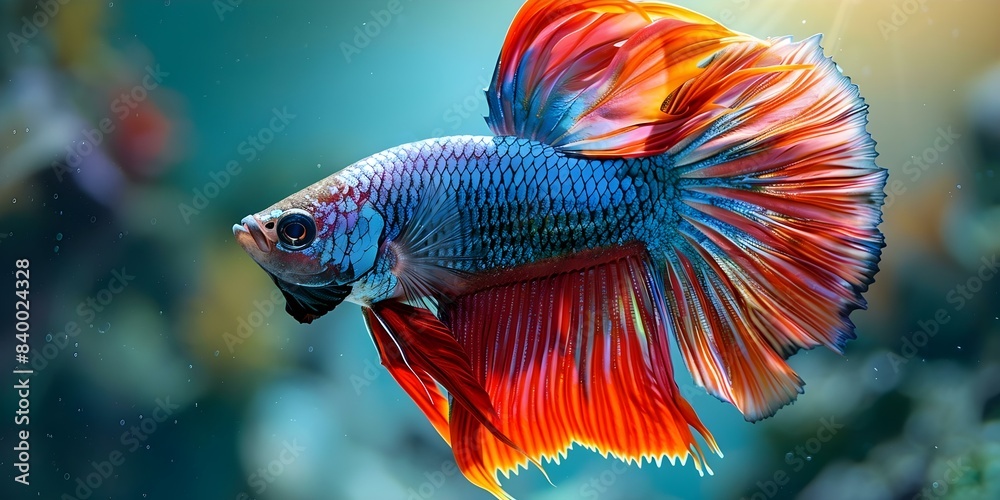 Vibrant Siamese fighting fish with colorful fins and striking appearance in isolation. Concept Aquarium Fish, Siamese Fighting Fish, Colorful Fins, Isolation Shot Vibrant Siamese fighting fish with colorful fins and striking appearance in isolation. Concept Aquarium Fish, Siamese Fighting Fish, Colorful Fins, Isolation Shot