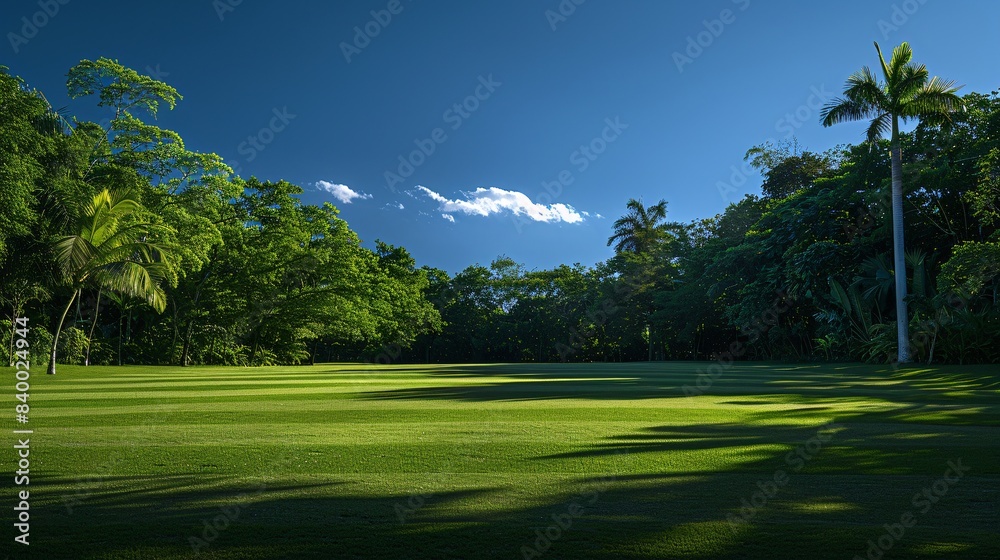 National flag in a park setting with ample space for text National flag in a park setting with ample space for text