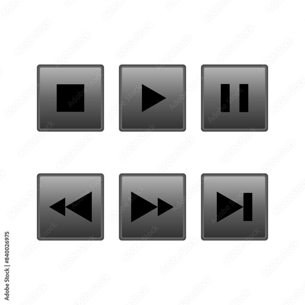 Vector set of music media buttons design. Vector illustration. Vector set of music media buttons design. Vector illustration.