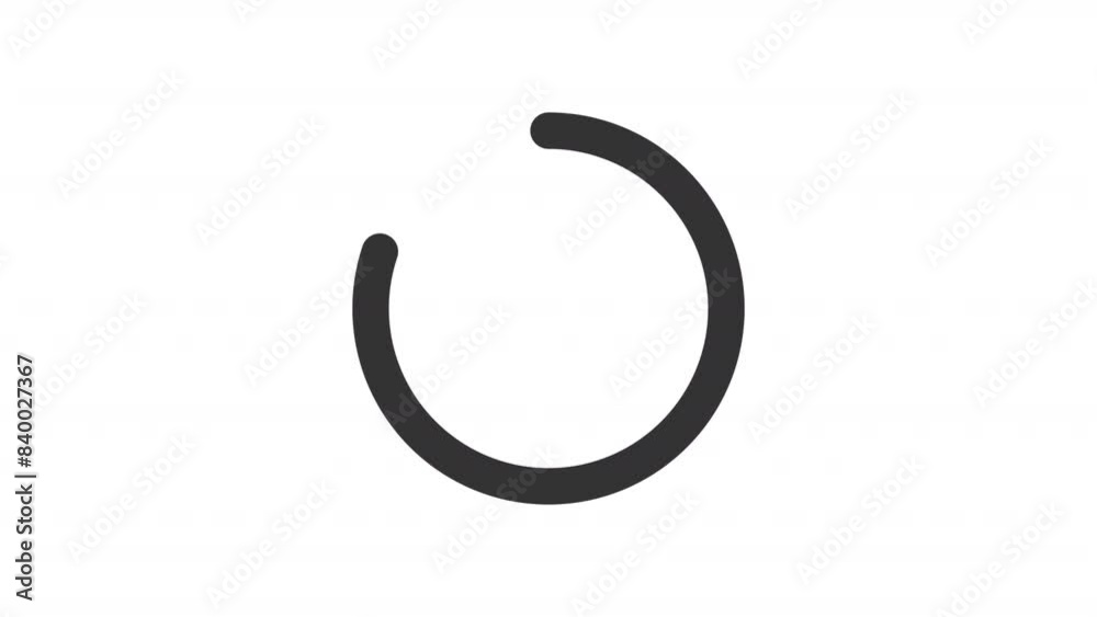 Loading spinner line animation. Complete mark animated icon. Web loader, progress circle. Accept checkmark. Black illustration on white background. HD video with alpha channel. Motion graphic