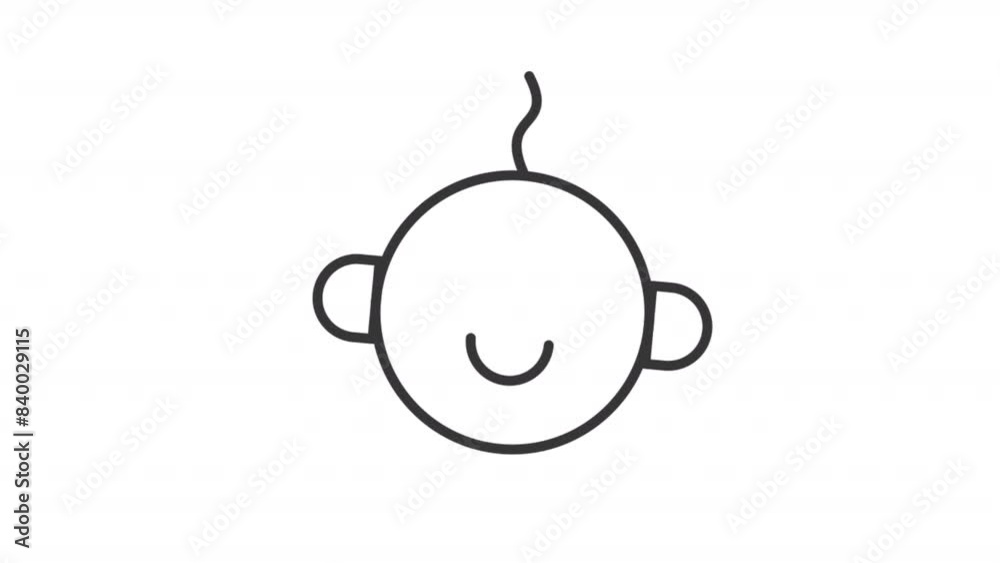 Fertilization line animation. Insemination blastocyst animated icon. Baby head rolling. Spermatozoon moving. Black illustration on white background. HD video with alpha channel. Motion graphic Fertilization line animation. Insemination blastocyst animated icon. Baby head rolling. Spermatozoon moving. Black illustration on white background. HD video with alpha channel. Motion graphic